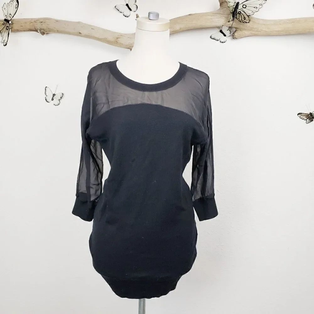 Club monaco black wool and silk sweater